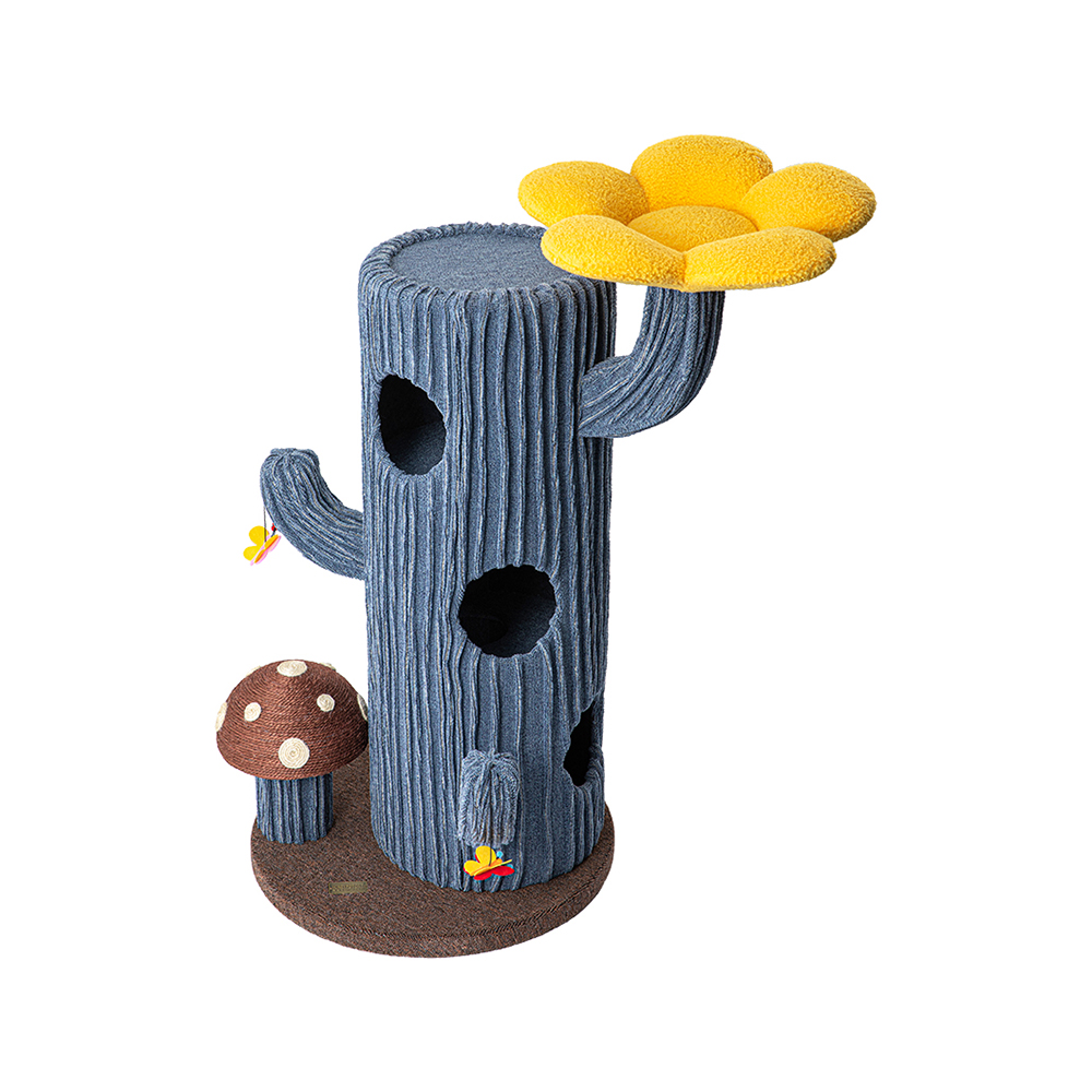 HONEYPOTCAT Solo Cactus Bloom Cat Tree - Blue 120.5cm