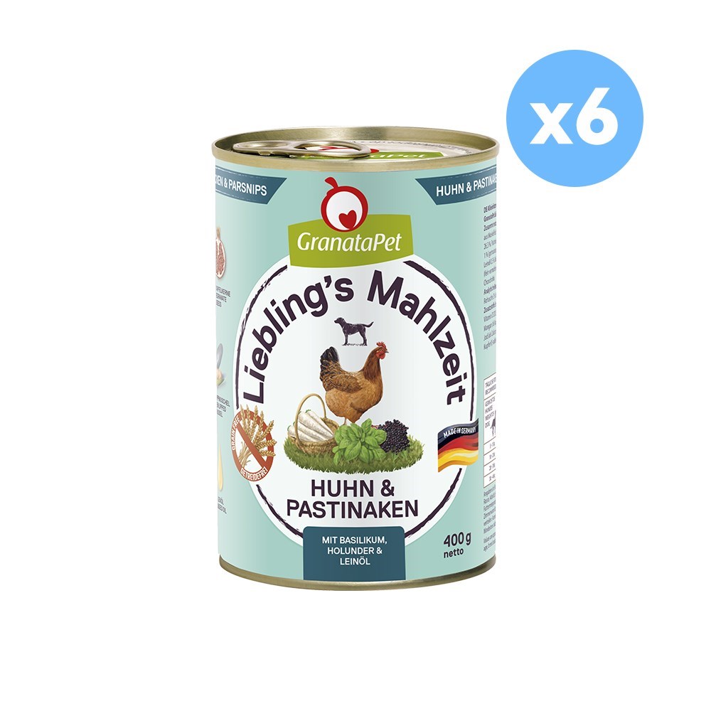 GRANATAPET Liebling's Mahlzeit Chicken & Parsnips Dog Wet Food 400gX6