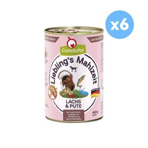GRANATAPET Liebling's Mahlzeit Salmon & Turkey Dog Wet Food 400gX6