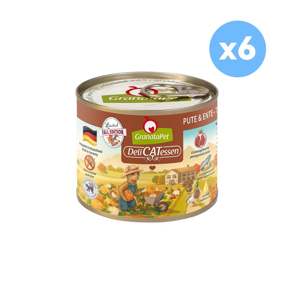 GRANATAPET Delicatessen Fall 2023 Turkey & Duck Cat Wet Food 200gx6