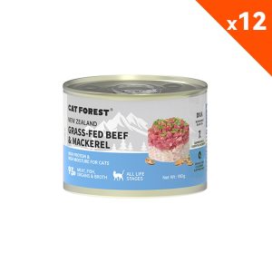 CAT FOREST Grass-Fed Beef & Mackerel Wet Cat Canned Food 180g x 12