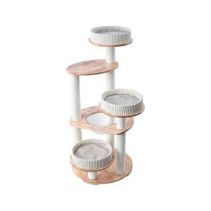 HONEYPOTCAT MZ Simple Joy Wood Cat Tower - Triple Charm 131cm