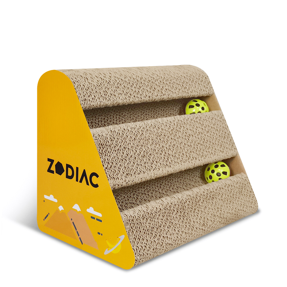 ZODIAC Triangle Cat Ball Cat Scratcher - Banana 28X17X21 Cm