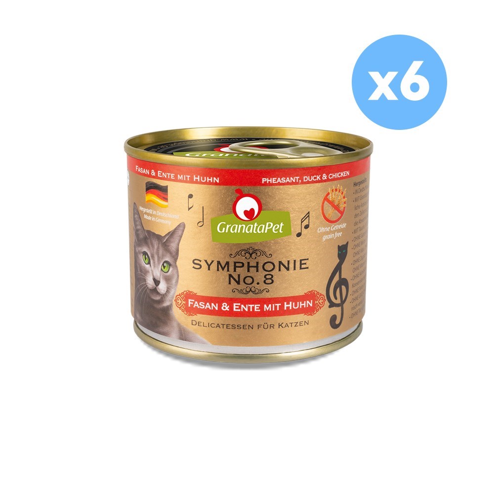 GRANATAPET Symphonie No. 8 Pheasant & Duck With Chicken Cat Wet Food 200gx6