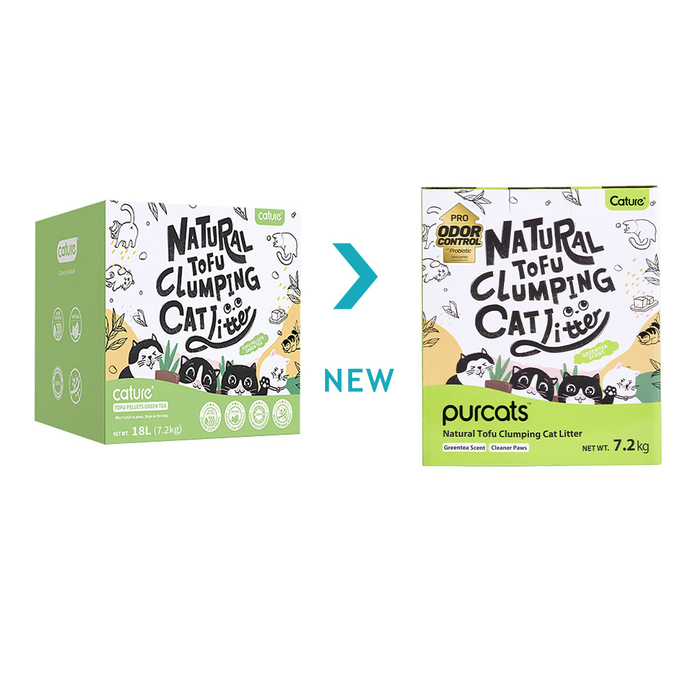 CATURE Green Tea Tofu Clumping Cat Litter 18L/7.2kg - Image 2