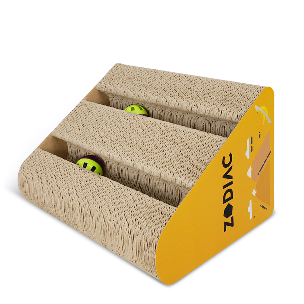 ZODIAC Triangle Cat Ball Cat Scratcher - Banana 28X17X21 Cm - Image 2