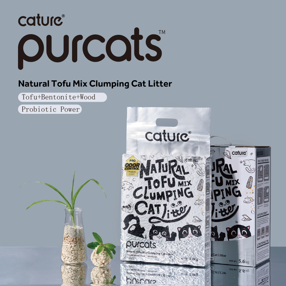CATURE Tofu Clumping Cat Litter Pellet & Bentonite & Wood 14L/5.6kg - Image 2