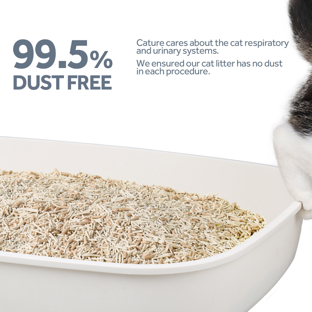CATURE Tofu Clumping Cat Litter Pellet & Bentonite & Wood 14L/5.6kg - Image 8