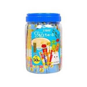 CIAO Churu Seafood Variety 50 Pcs (SC-77/ 79/ 102/ 103/ 128) 14gx50