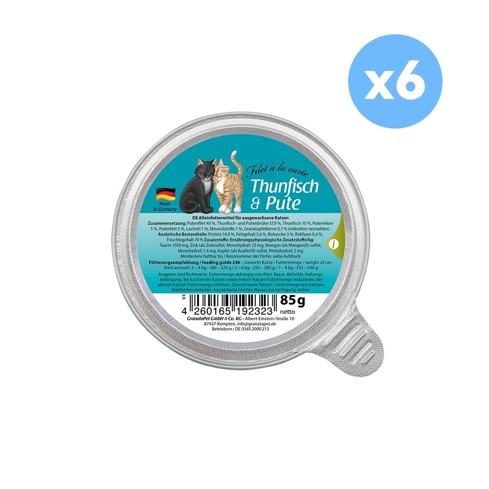 GRANATAPET Filet ?? La Carte Tuna & Turkey Cat Wet Food 85gx6