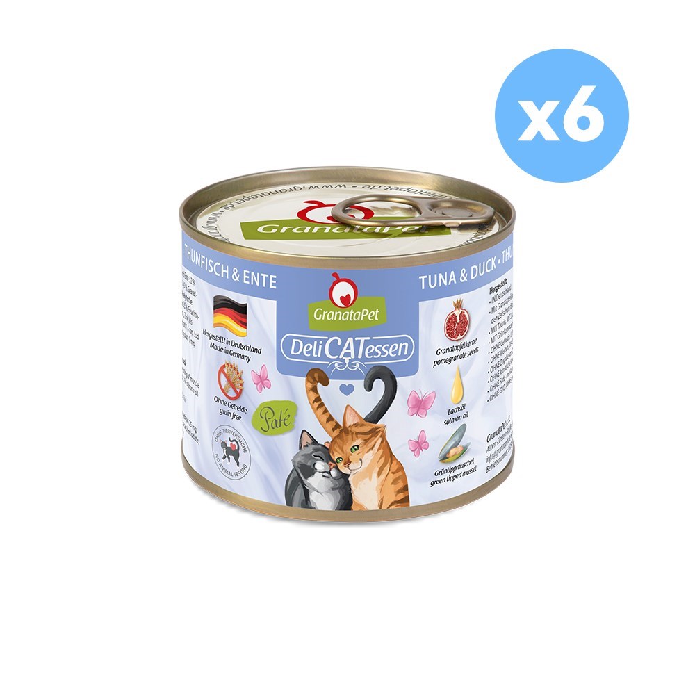 GRANATAPET Delicatessen Tuna & Duck Cat Wet Food 200gX6