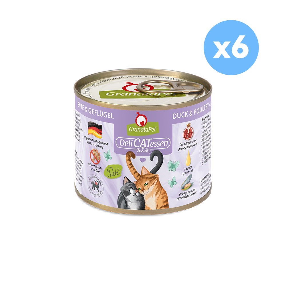 GRANATAPET Delicatessen Duck & Poultry Cat Wet Food 200gX6