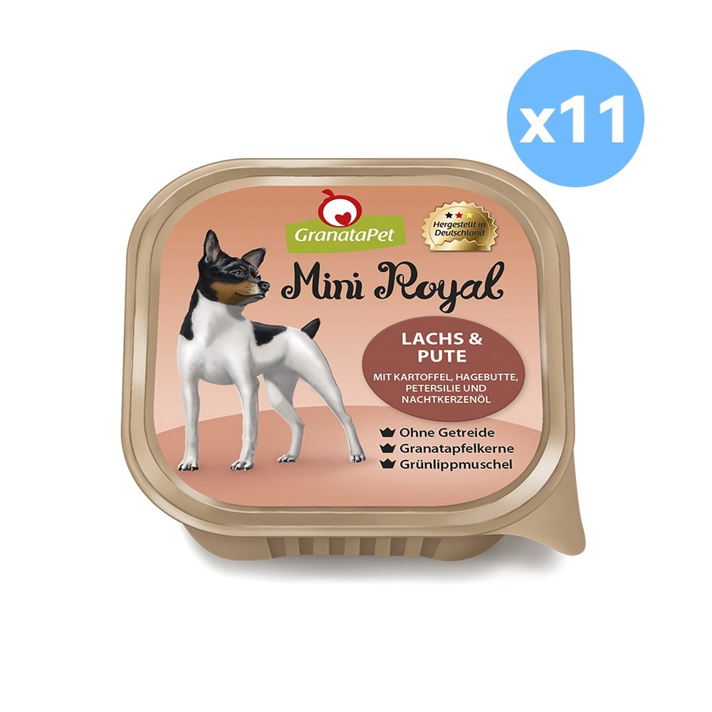 GRANATAPET Mini Royal Salmon & Turkey Dog Wet Food 150gX11
