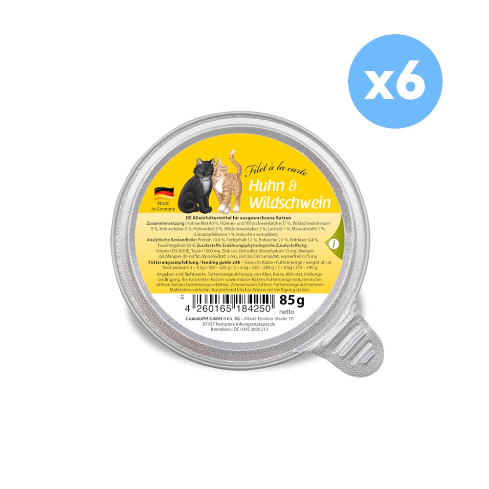GRANATAPET Filet ?? La Carte Chicken & Wild boar Cat Wet Food 85gX6