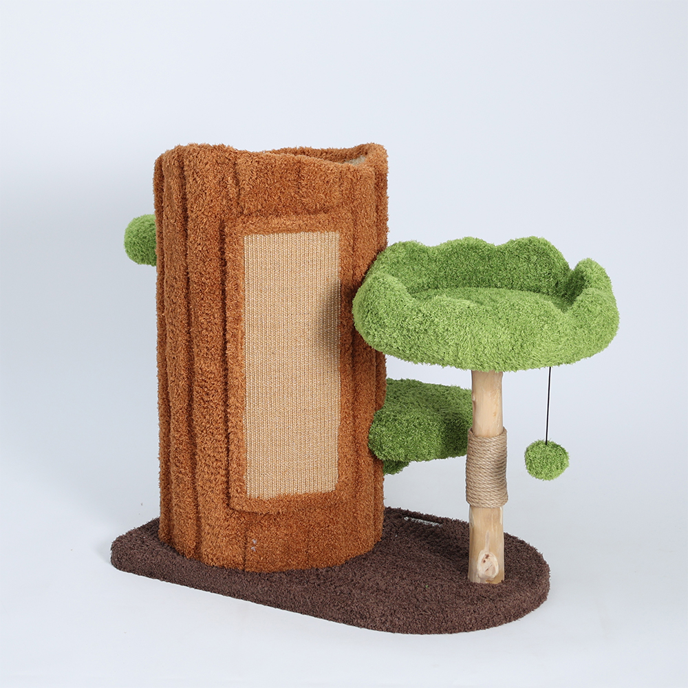 CMISSTREE Two-Level Tree Hollow Solid Wood Cat Tree - Image 7