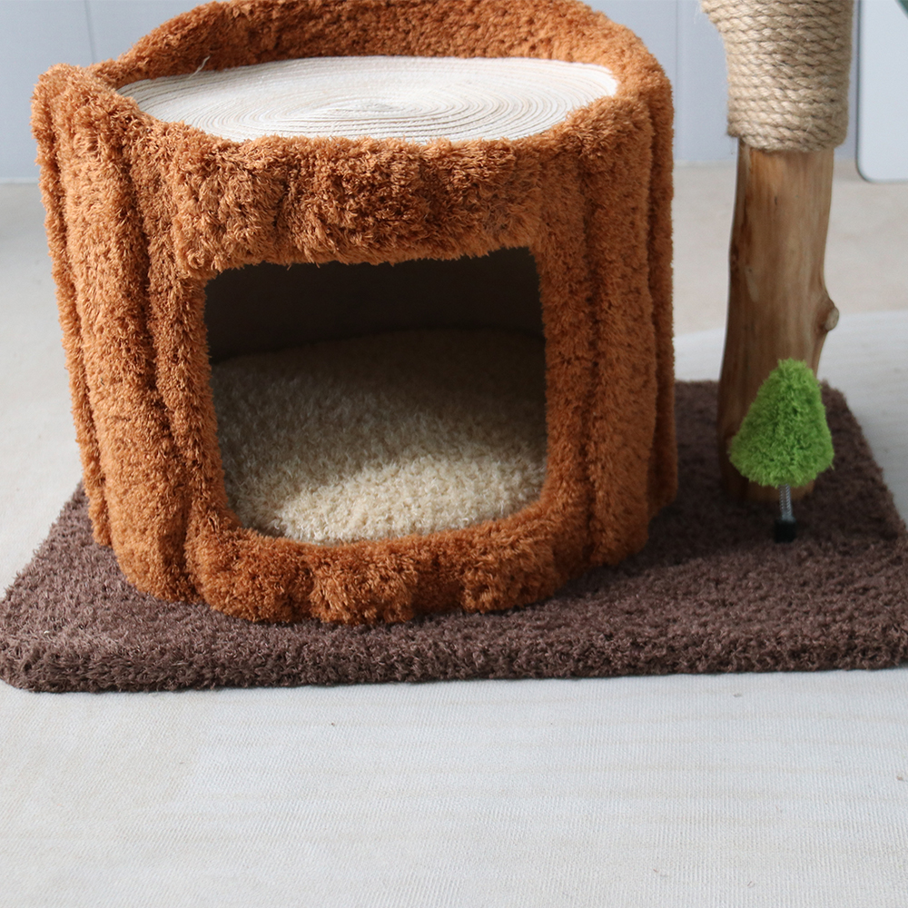 CMISSTREE Single-Level Tree Hollow Solid Wood Cat Tree - Image 4