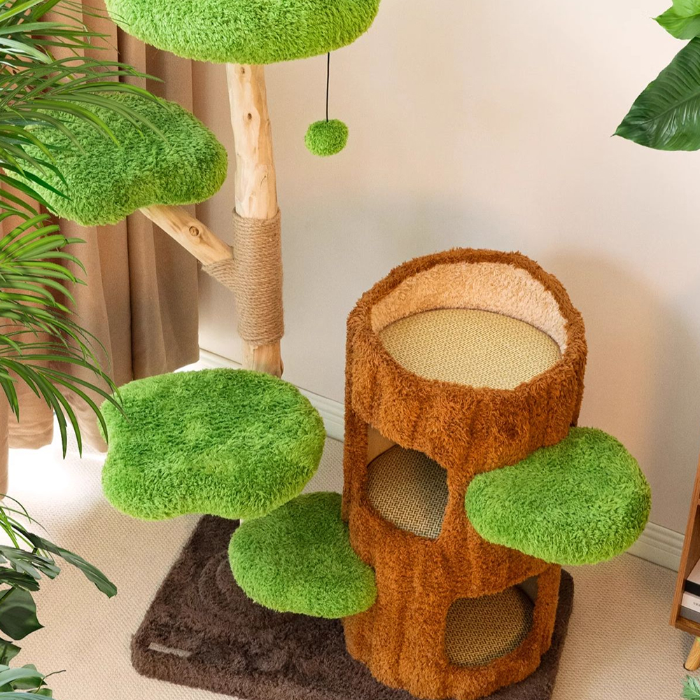 CMISSTREE Five-Level Tree Hollow Solid Wood Cat Tree - Image 11
