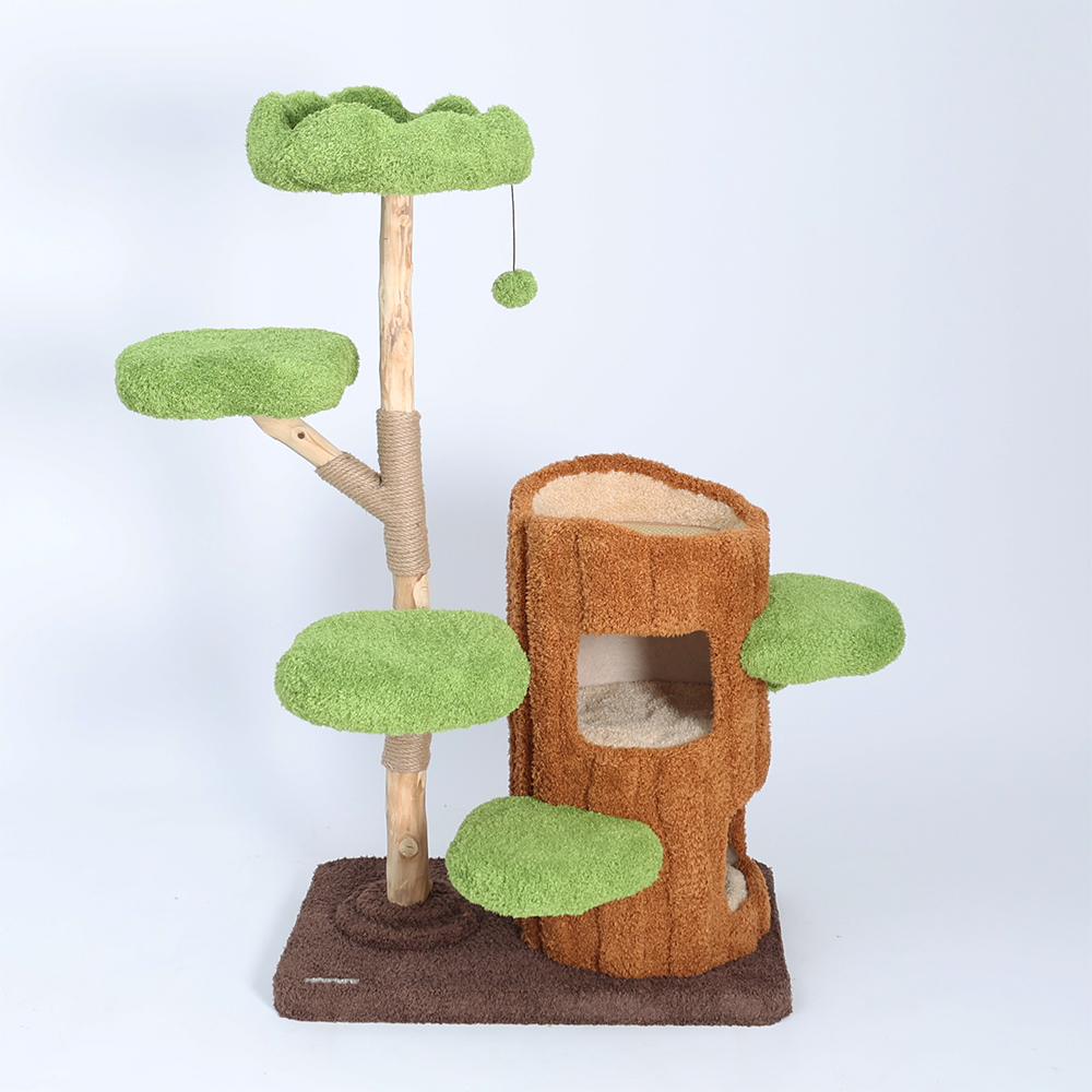 CMISSTREE Five-Level Tree Hollow Solid Wood Cat Tree - Image 6