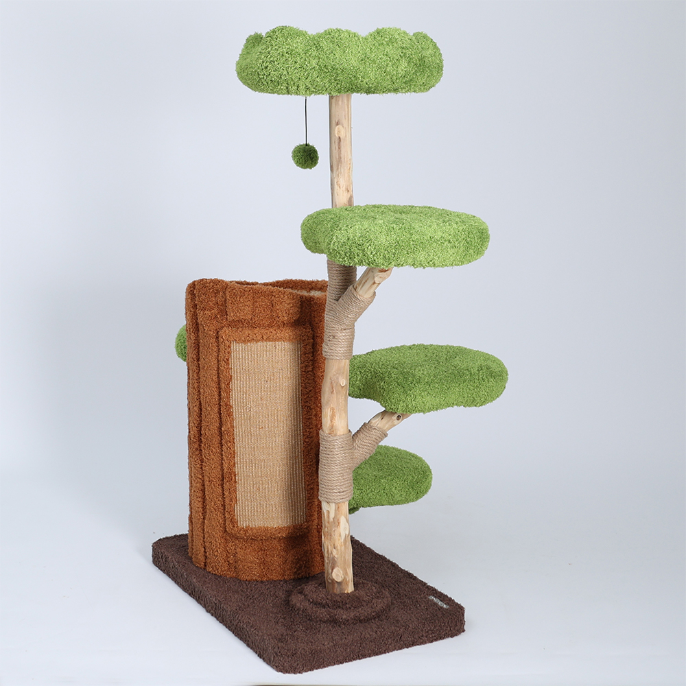 CMISSTREE Five-Level Tree Hollow Solid Wood Cat Tree - Image 5