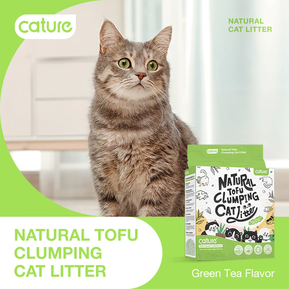 CATURE Green Tea Tofu Clumping Cat Litter 18L/7.2kg - Image 3