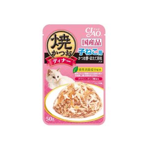 CIAO Grilled Tuna Flake in Jelly with Sliced bonito & Scallop Flavor For Kitten IC-235 50g