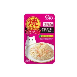 CIAO Grilled Chicken Flake with Crab stick in Jelly Scallop Flavor 50g