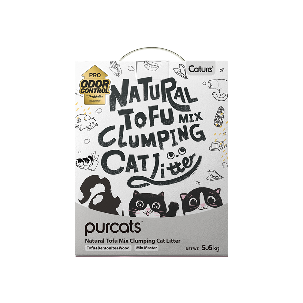 CATURE Tofu Clumping Cat Litter Pellet & Bentonite & Wood 14L/5.6kg