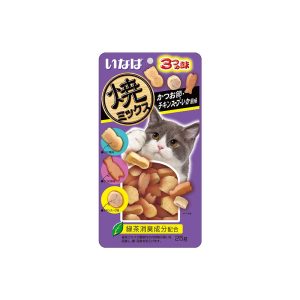 CIAO Soft Bits Mix Tuna and Chicken Fillet with Dried Bonito & Chicken Soup & Squid Flavor QSC-122 25g