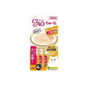 CIAO Churu Puree Cat Wet Treat Chicken Fillet With Scallop & Sliced Bonito SC-102 14gx4