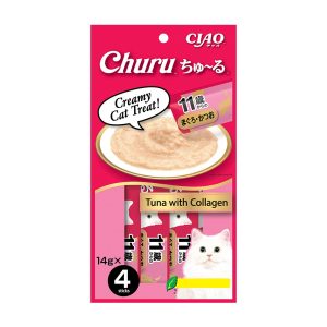 CIAO Churu Puree Cat Wet Treat Tuna With Collagen SC-74 14gx4