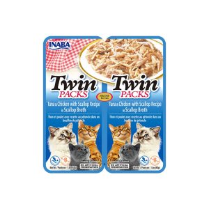 INABA Twin Packs Tuna With Chicken & Scallop Flavored Broth (40G X 2)