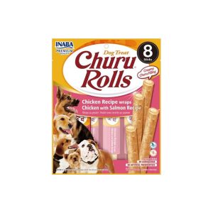INABA Churu Rolls For Dog Chicken Recipe Wraps Chicken With Salmon Recipe 12g x 8 (USD-732)