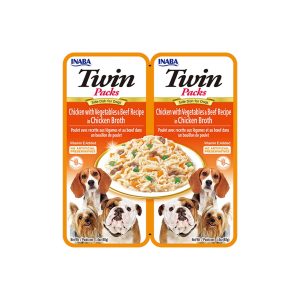 INABA Twin Packs Chicken With Vegetables & Beef In Chicken Flavored Broth(40G X 2)