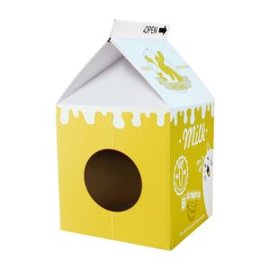 ZODIAC Cat Scratcher-Milk Box Yellow :32x32x56