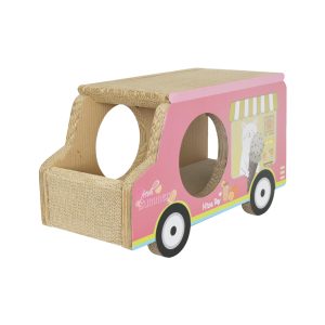 ZODIAC Cat Scratcher-Ice Cream Van- Pink :61x26x35