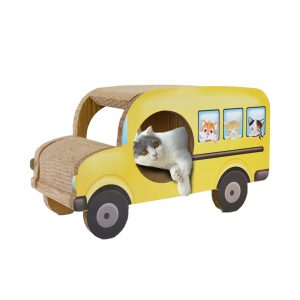 ZODIAC Cat Scratcher-Yellow Bus :61x26x35