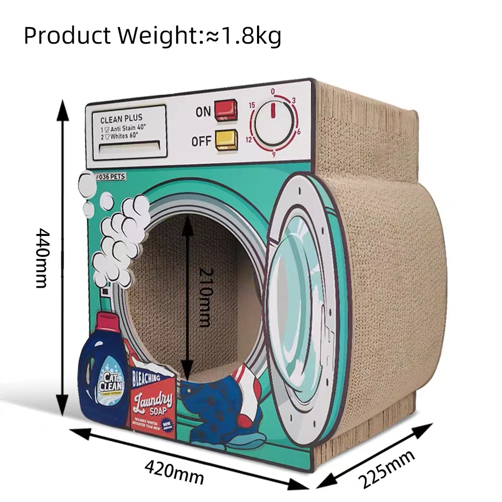 ZODIAC Corrugated Cat Scratcher Washmachine Green - Image 2