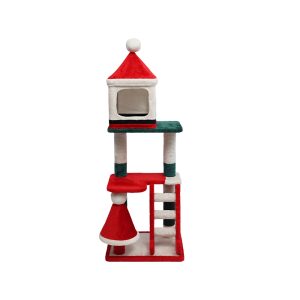 CATIO Christmas Palace Multi-level 3 Cat Tree with Cave 53x43x144cm