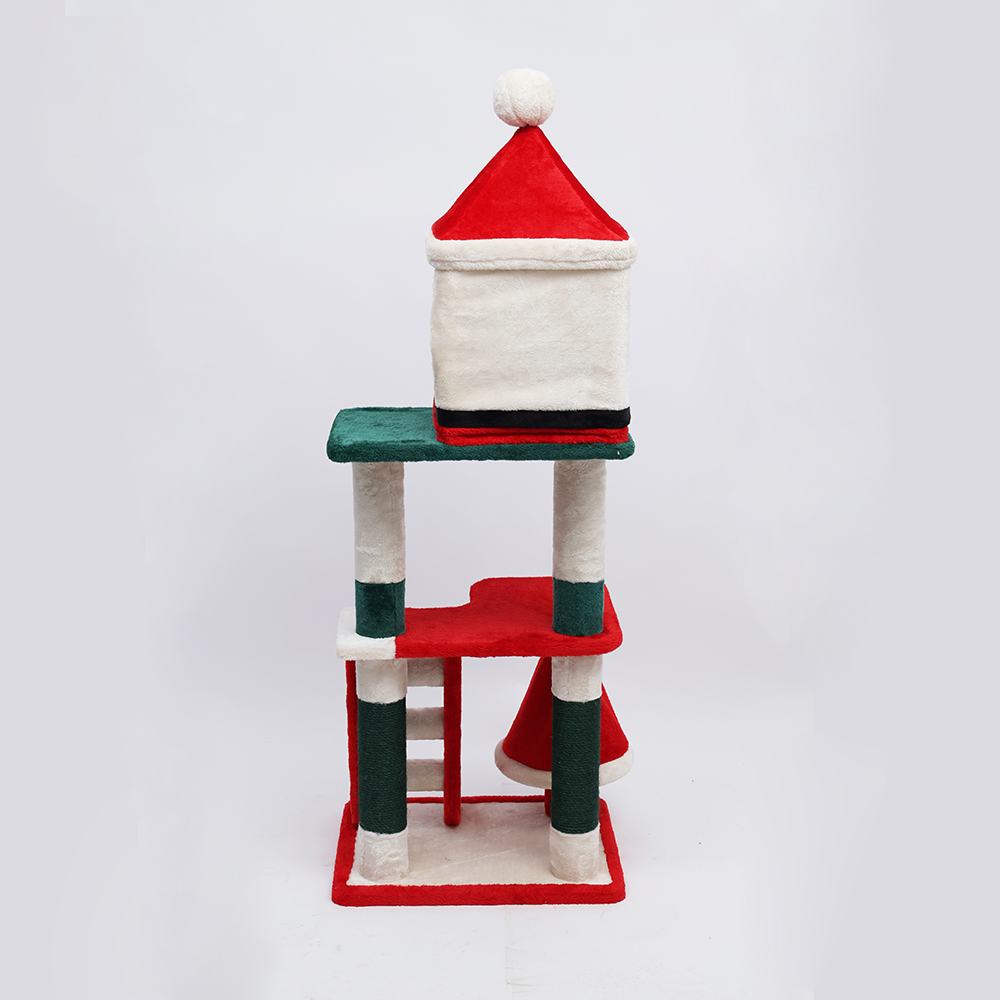 CATIO Christmas Palace Multi-level 3 Cat Tree with Cave 53x43x144cm - Image 5