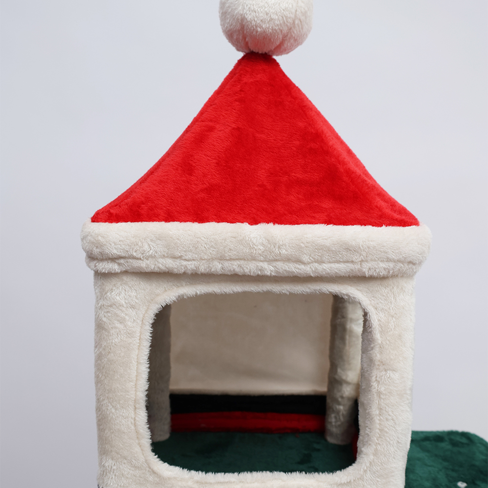 CATIO Christmas Palace Multi-level 3 Cat Tree with Cave 53x43x144cm - Image 8