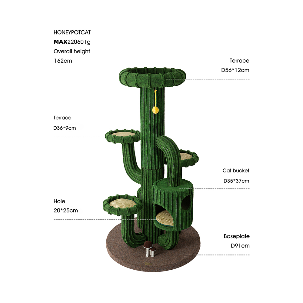 HONEYPOTCAT Cactus Cat Tree Tower - 167cm max220603g - Image 4