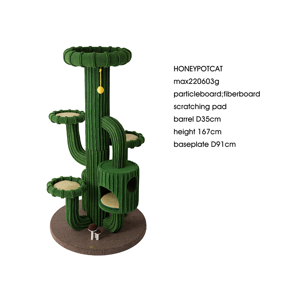 HONEYPOTCAT Cactus Cat Tree Tower - 167cm max220603g - Image 2