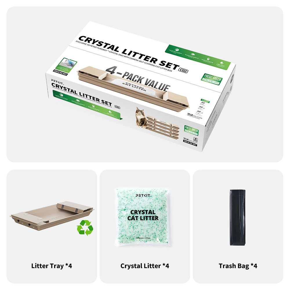 PETKIT Crystal Cat Litter Set (Fresh Green) - 4 Packs - Image 3
