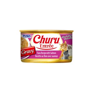 INABA Churu Entree In Gravy Tuna Recipe With Salmon Cat Canned Food 85G USA-312