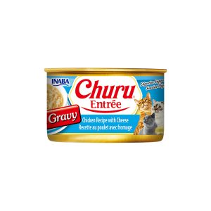 INABA Churu Entree In Gravy Chicken Recipe With Cheese Cat Canned Food 85G USA-316