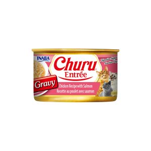 INABA Churu Entree In Gravy Chicken Recipe With Salmon Cat Canned Food 85G USA-318