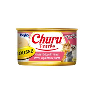 INABA Churu Entree Mousse Chicken Recipe With Salmon Cat Canned Food 85G USA-348