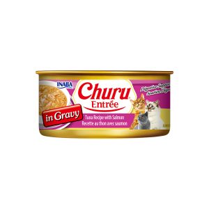 INABA Churu Entree In Gravy Tuna Recipe With Salmon Cat Canned Food 156G USA-422