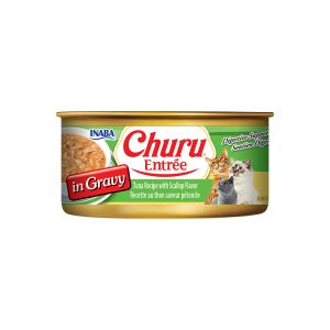 INABA Churu Entree In Gravy Tuna Recipe With Scallop Flavor Cat Canned Food 156G USA-424