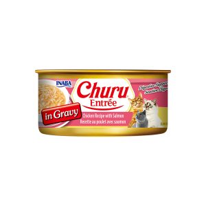 INABA Churu Entree In Gravy Chicken Recipe With Salmon Cat Canned Food 156G USA-428